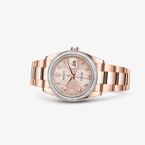 Rolex Datejust 36 Everose Baguette / Oyster / Pink Computer