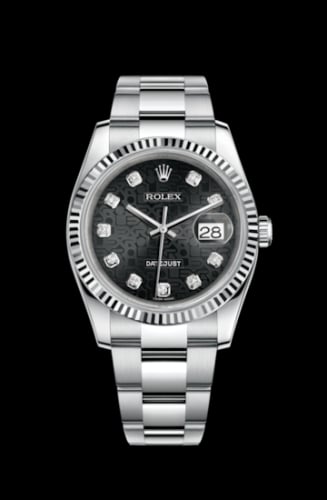 Rolex Datejust 36 Stainless Steel Fluted / Oyster / Black Computer