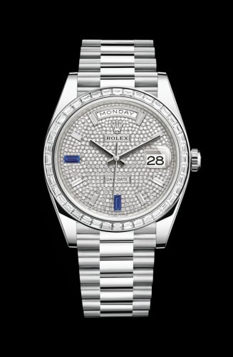 Rolex Day-Date 40 Platinum - Baguette / Paved - Baguette