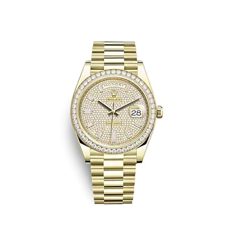 Rolex Day-Date 40 Yellow Gold - Diamond / Paved - Baguette