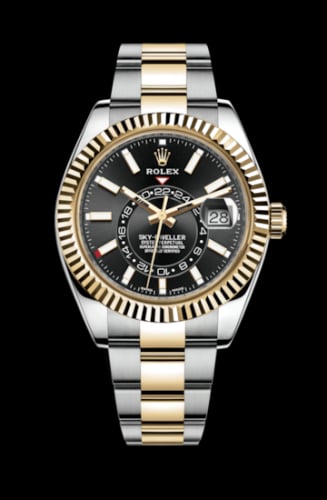Rolex Sky-Dweller Stainless Steel / Yellow Gold / Black