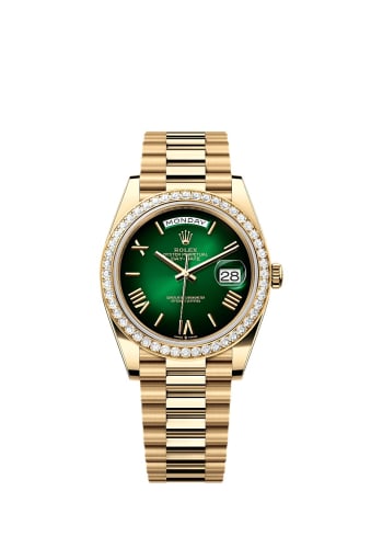 Rolex Day-Date 40 Yellow Gold - Diamond / Green - Ombré