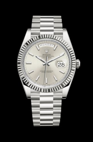 Rolex Day-Date 40 White Gold / Stripe Motif