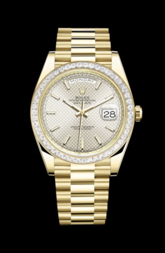 Rolex Day-Date 40 Yellow Gold - Baguette / Silver
