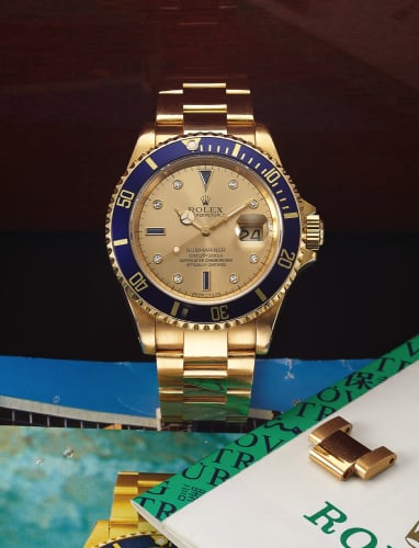 Rolex Submariner 16618 Gold Serti