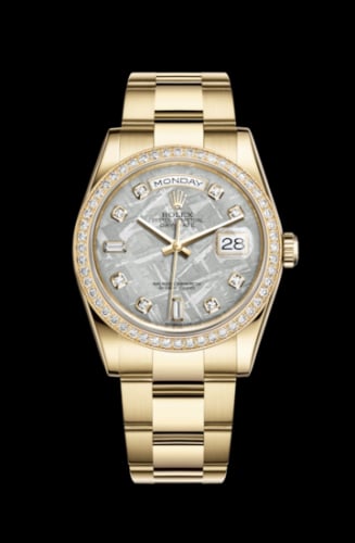 Rolex Day-Date 36 Yellow Gold Diamonds / Oyster / Meteorite