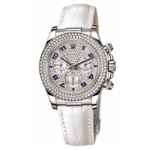 Rolex Daytona White Gold Double Row Strap Paved