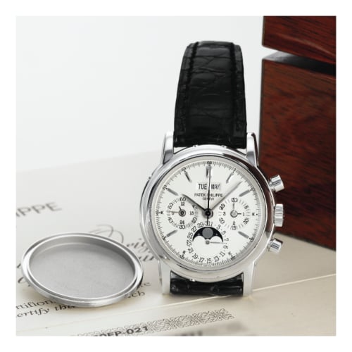 Patek Philippe Perpetual Calendar Chronograph 3970 Platinum / Silver Stick