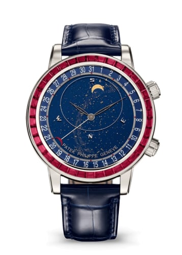 Patek Philippe Celestial 6104 Platinum - Ruby / Blue