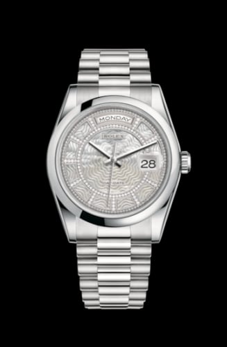 Rolex Day-Date 36 Platinum Domed / President / MOP Carousel