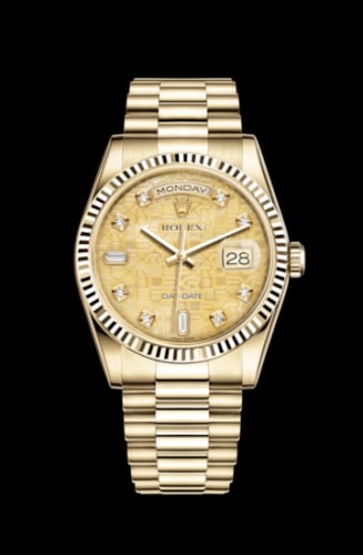 Rolex Day-Date 36 Yellow Gold Fluted / President / Champagne MOP Computer