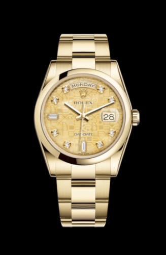 Rolex Day-Date 36 Yellow Gold Domed / Oyster / Champagne MOP Computer