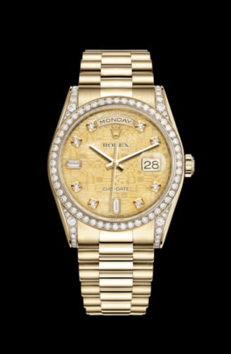 Rolex Day-Date 36 Yellow Gold Diamonds / President / Champagne MOP Computer
