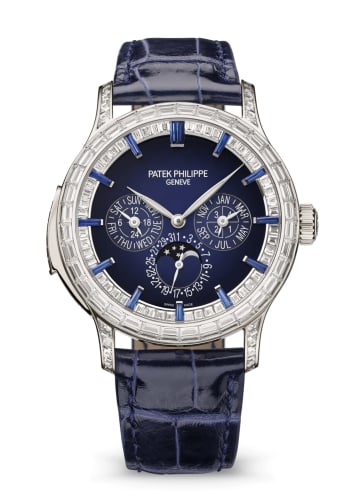 Patek Philippe Minute Repeater Perpetual Calendar Haute Joaillerie 5374 Platinum / Blue