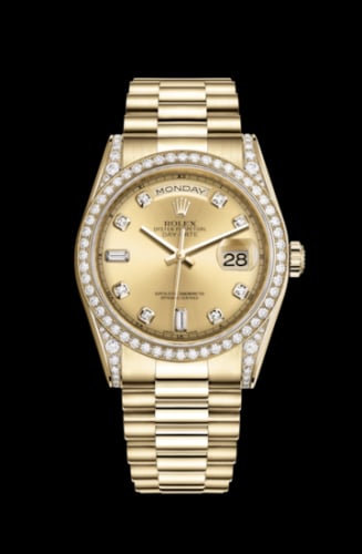 Rolex Day-Date 36 Yellow Gold Diamonds / President / Champagne Diamond