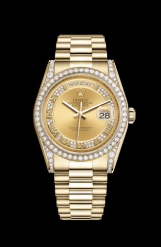 Rolex Day-Date 36 Yellow Gold Diamonds / President / Champagne Diamond
