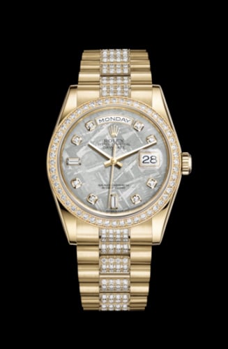 Rolex Day-Date 36 Yellow Gold Diamonds / President Diamonds / Meteorite