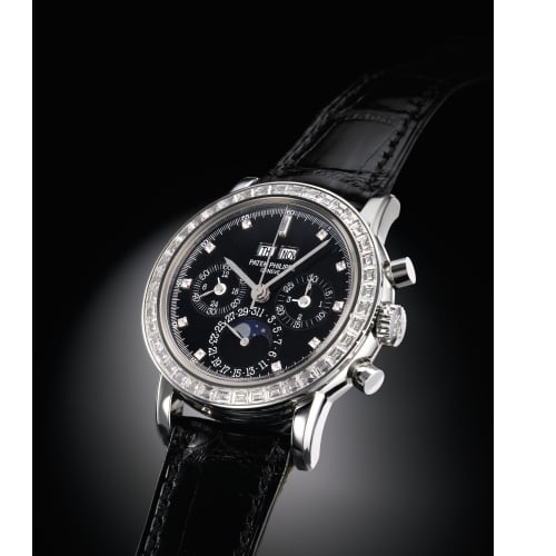Patek Philippe Perpetual Calendar Chronograph 3990 Platinum / Black Diamond