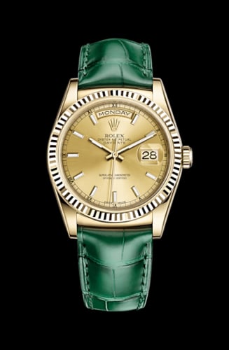 Rolex Day-Date 36 Yellow Gold Fluted / Strap / Champagne
