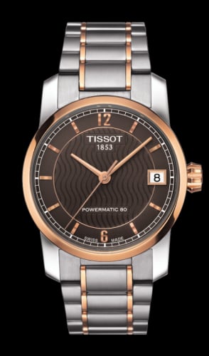Tissot Powermatic 80 Lady Titanium / PVD Gold / Brown