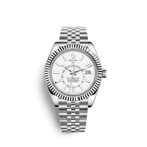 Rolex Sky-Dweller Stainless Steel / White Gold / White / Jubilee