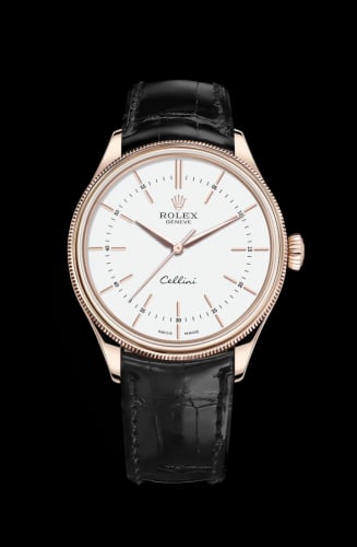 Rolex Cellini Time Everose / White / Alligator Black