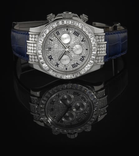 Rolex Daytona White Gold Diamond Strap Roman