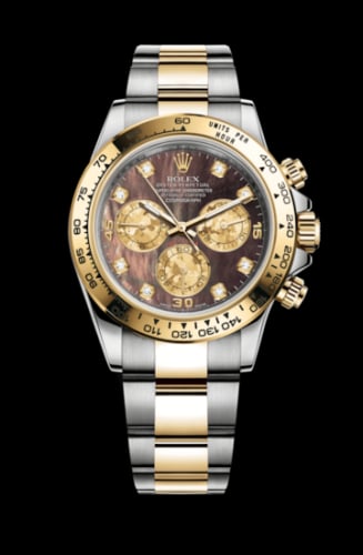 Rolex Cosmograph Daytona Stainless Steel / Yellow Gold / Black MOP Diamond