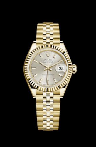 Rolex Lady-Datejust 28 Yellow Gold Fluted / Jubilee / Silver