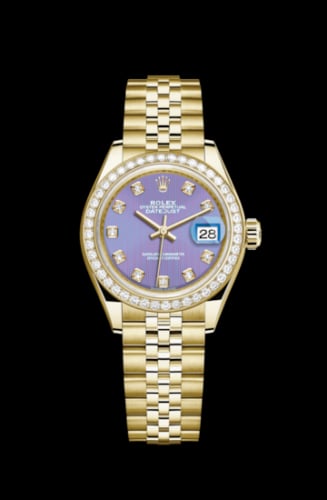 Rolex Lady-Datejust 28 Yellow Gold Diamond / Jubilee / Lavender Diamond