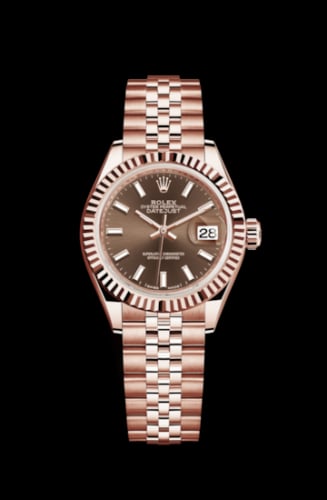 Rolex Lady-Datejust 28 Everose Fluted / Jubilee / Chocolate