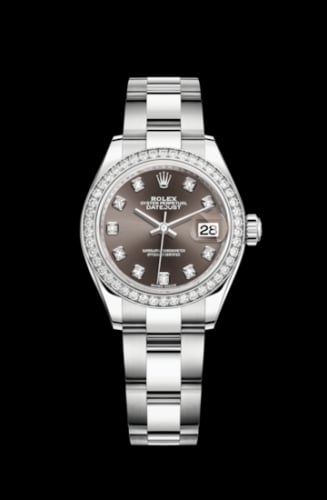 Rolex Lady-Datejust 28 Stainless Steel / Diamond / Grey - Diamond / Oyster