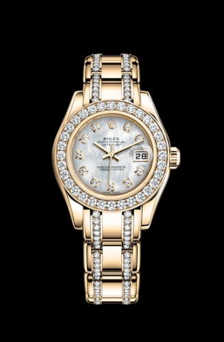 Rolex Datejust Pearlmaster 29 Yellow Gold Diamond Mother of Pearl Diamond