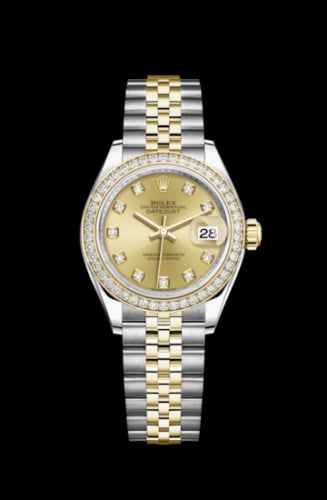 Rolex Lady-Datejust 28 Rolesor Yellow Diamond / Jubilee / Champagne Diamond