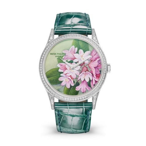 Patek Philippe Calatrava 5077 White Gold / Portrait of Flowers