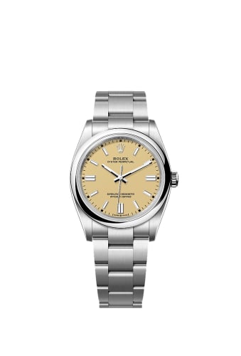 Rolex Oyster Perpetual 36 Stainless Steel / Beige