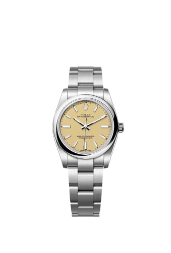Rolex Oyster Perpetual 34 Stainless Steel / Beige