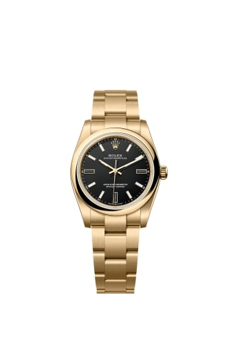 Rolex Oyster Perpetual 34 Yellow Gold / Black