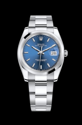 Rolex Oyster Perpetual Date 34 Stainless Steel Domed / Oyster / Blue