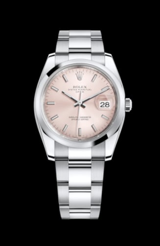 Rolex Oyster Perpetual Date 34 Stainless Steel Domed / Oyster / Pink