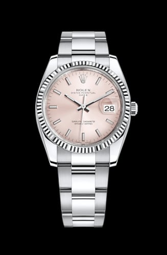 Rolex Oyster Perpetual Date 34 Stainless Steel Fluted / Oyster / Pink