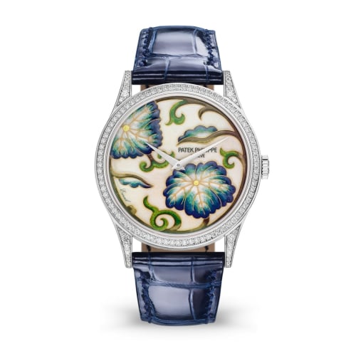 Patek Philippe Calatrava 5077 White Gold / Japanese Floral Motifs