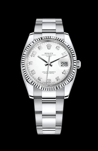 Rolex Oyster Perpetual Date 34 Stainless Steel Fluted / Oyster / White Arabic
