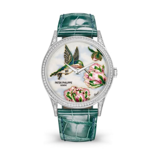 Patek Philippe Calatrava 5077 White Gold / Diamond / Hummingbirds