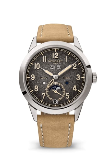 Patek Philippe Calatrava Annual Calendar Travel Time White Gold / Charcoal