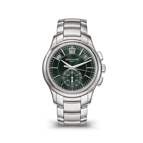 Patek Philippe Annual Calendar Chronograph 5905 Stainless Steel / Green / Bracelet