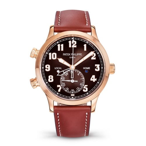 Patek Philippe Calatrava Pilot Travel Time 5524 Rose Gold / Brown