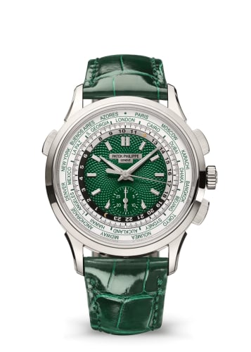 Patek Philippe World Time Chronograph 5930 Platinum / Green