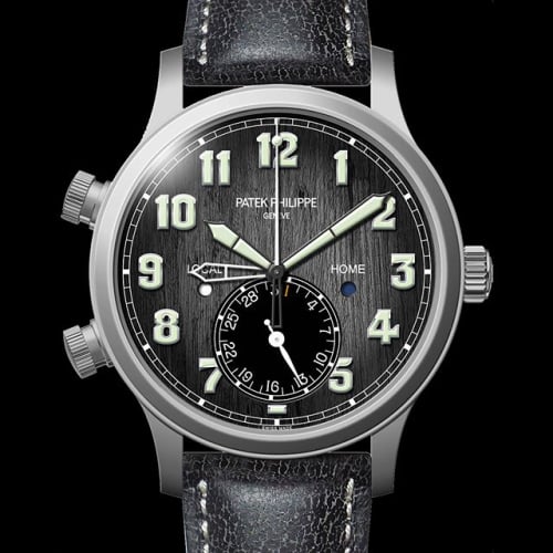 Patek Philippe Calatrava Pilot Travel Time 5524 Titanium / Black