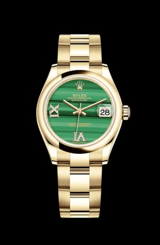 Rolex Datejust 31 Yellow Gold / Domed / Malachite / Oyster